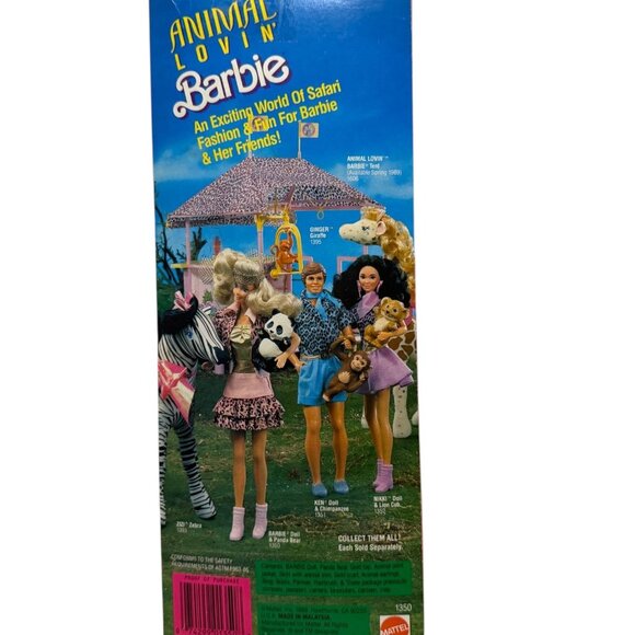 Barbie Animal Lovin Safari Doll Original Box 1988 NO PANDA - Picture 7 of 8